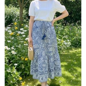 J. Jill Blue Patterned Women's Skirt